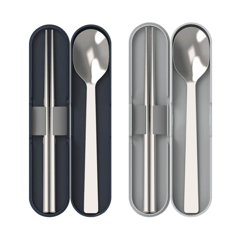 Bộ Muỗng Đũa Lock&Lock Bằng Thép Không Gỉ - 2 Màu (Xám, Xanh Navy) - HPL105 image number null